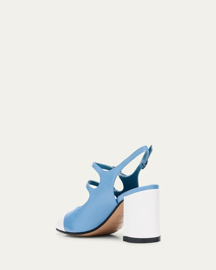 Papaya Metallic Four-Buckle Ballerina Flats - Image 9