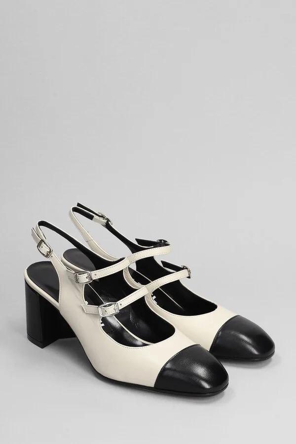 Papaya Pumps In Beige Leather Carel - Image 2