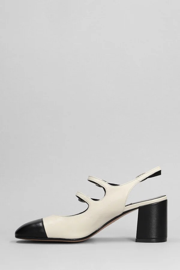 Papaya Pumps In Beige Leather Carel - Image 3
