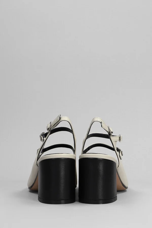 Papaya Pumps In Beige Leather Carel - Image 4