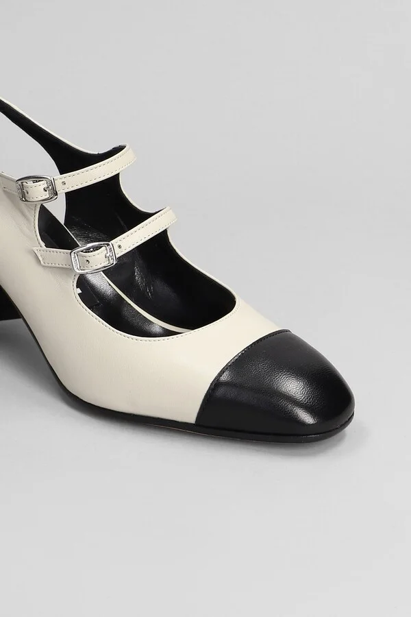 Papaya Pumps In Beige Leather Carel - Image 5