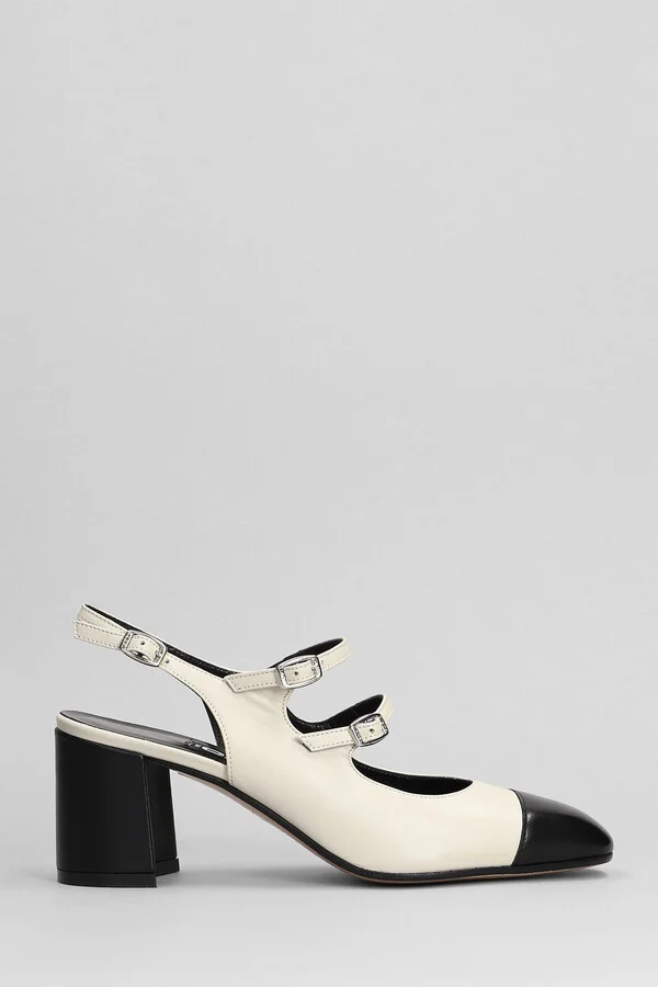 Papaya Pumps In Beige Leather Carel