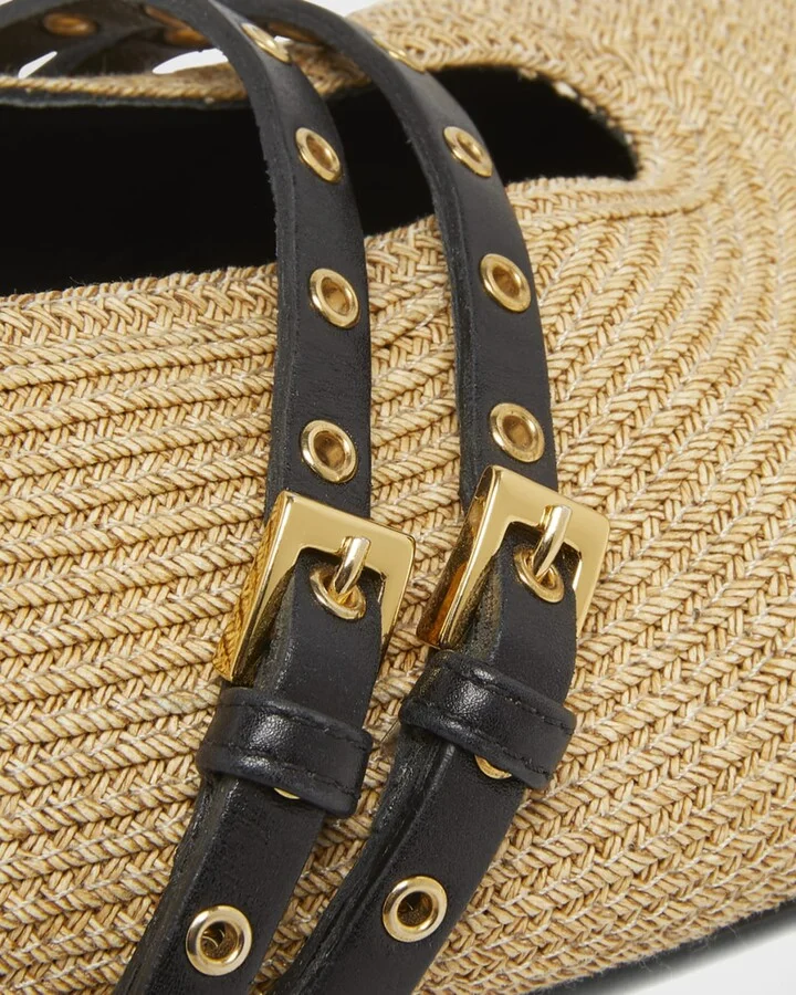 Paper Straw Mary Jane Ballerina Flats - Image 6