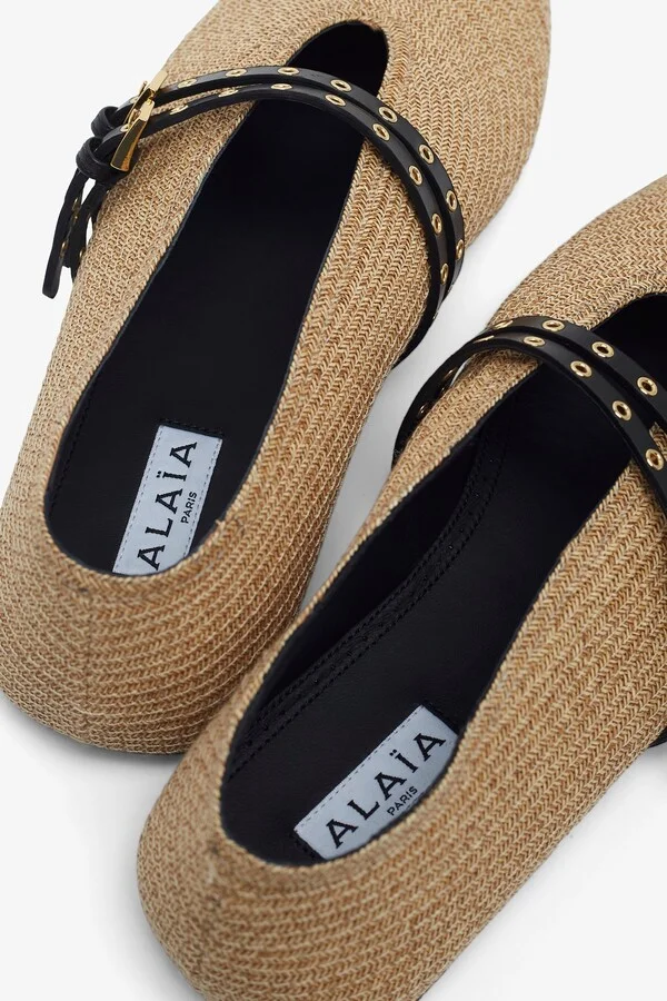 Paper straw nature ballet flats - Image 5
