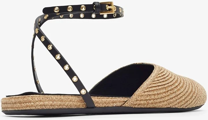 Paper straw nature flat sandals - Image 3