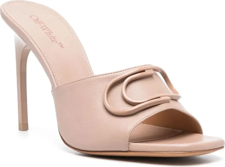 Paperclip-detail 115mm leather sandals - Image 2