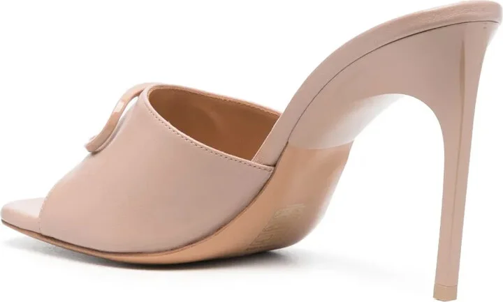Paperclip-detail 115mm leather sandals - Image 3