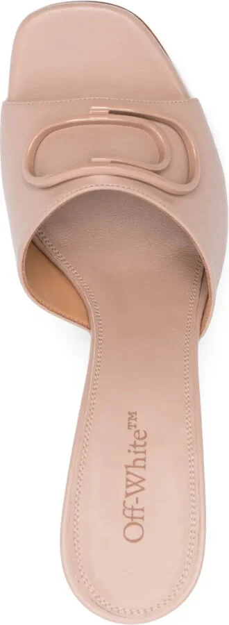 Paperclip-detail 115mm leather sandals - Image 4