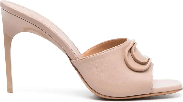 Paperclip-detail 115mm leather sandals