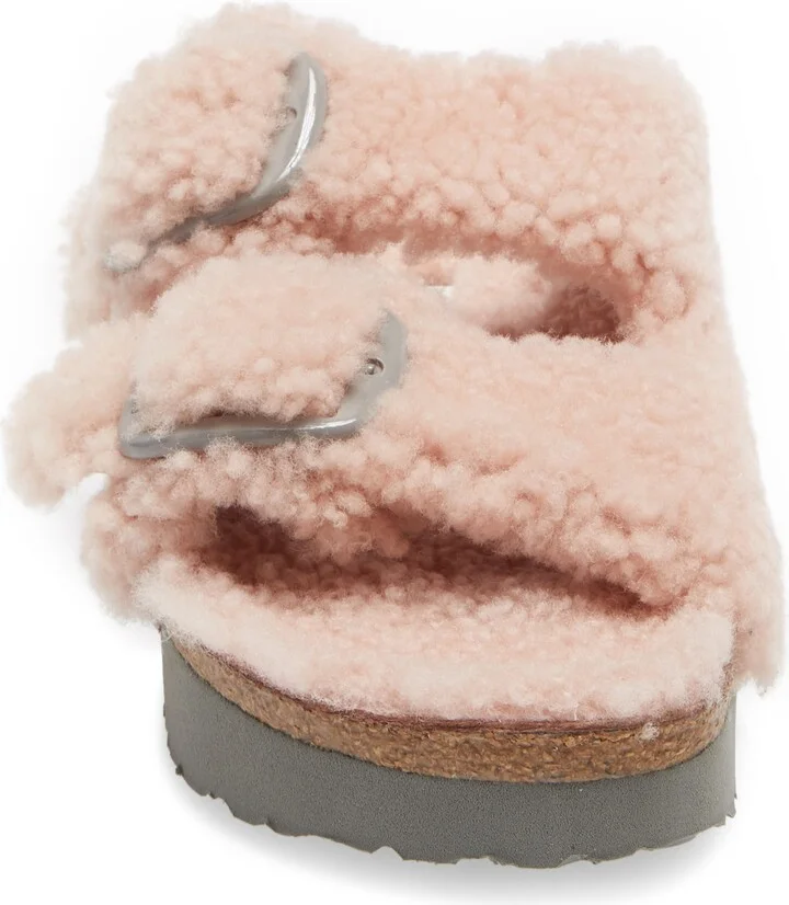 Papillio by Birkenstock Arizona Big Buckle Genuine Shearling Slide Sandal - Image 4