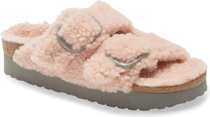 Papillio by Birkenstock Arizona Big Buckle Genuine Shearling Slide Sandal