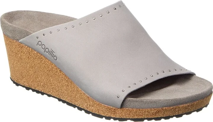 Papillio By Birkenstock Namica Rivets Narrow Leather Wedge Sandal