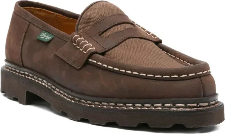 Paraboot Reims Suede Loafers With Canvas Inserts Shoes - Image 2