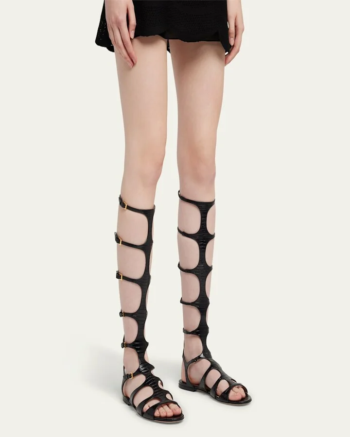 Paradis Knee-High Gladiator Sandals - Image 3