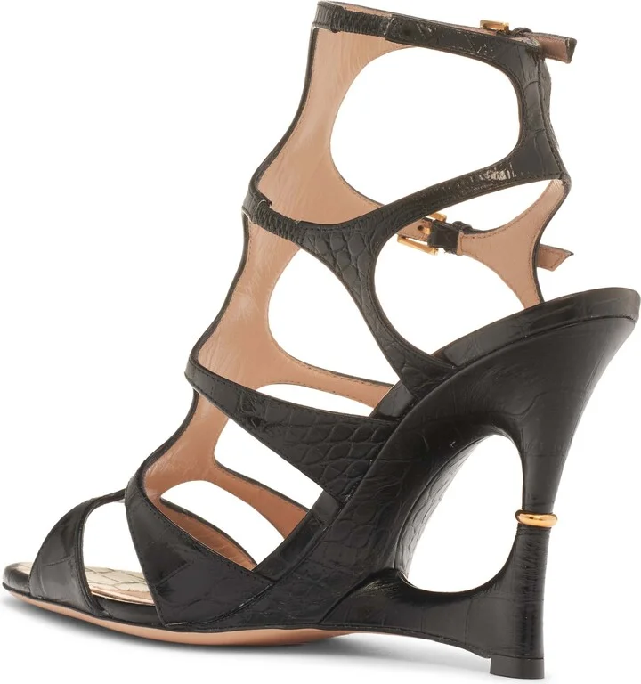Paradise Cage Croc Embossed Sandal - Image 2