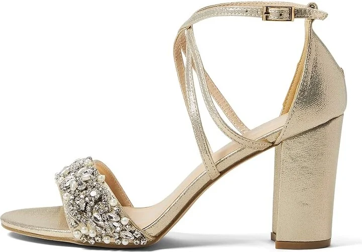Paradox London Hira Women's Shoes Champagne : 7 M, Textile - Image 5