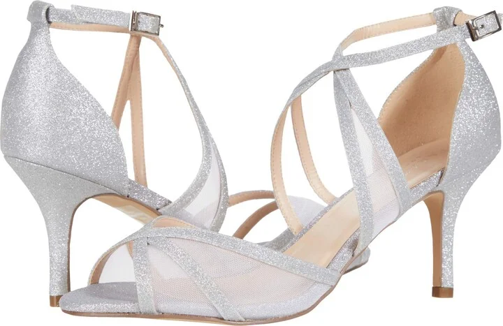Paradox London Pink Women's Mesh Glitter Sandal Heeled