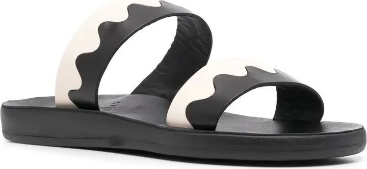 Paralia two-tone leather slides - Image 2