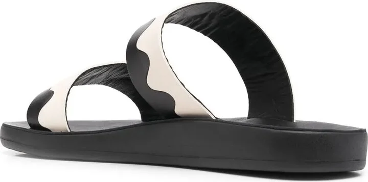 Paralia two-tone leather slides - Image 3