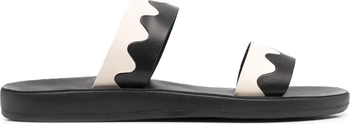 Paralia two-tone leather slides