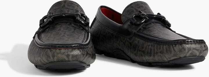 Parigi logo-print textured-leather driving shoes - Image 2