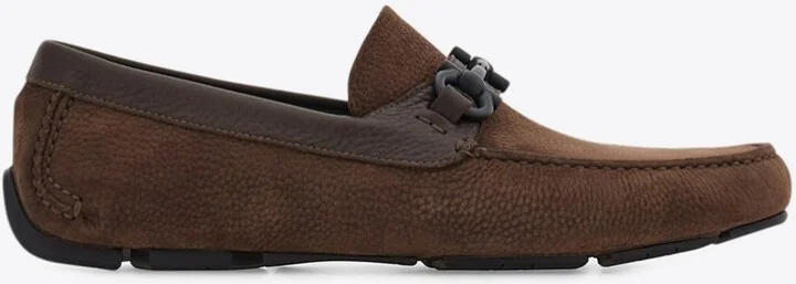 Parigi Nubuck Leather Gancini Loafers