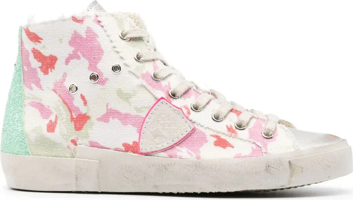 Paris abstract-pattern print sneakers