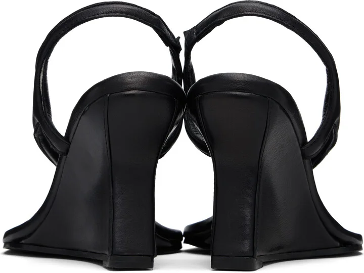 Paris Georgia Black Valentina Wedge Heeled Sandals - Image 2