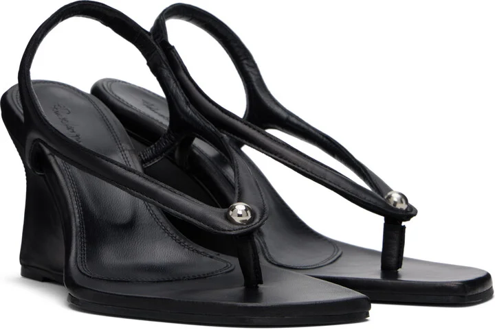 Paris Georgia Black Valentina Wedge Heeled Sandals - Image 4