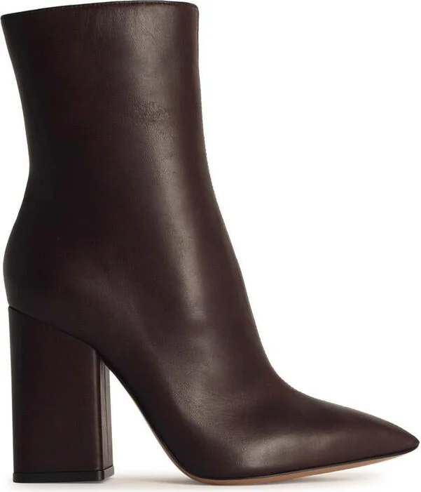 Paris Texas 'Anja' Brown Leather Ankle Boots