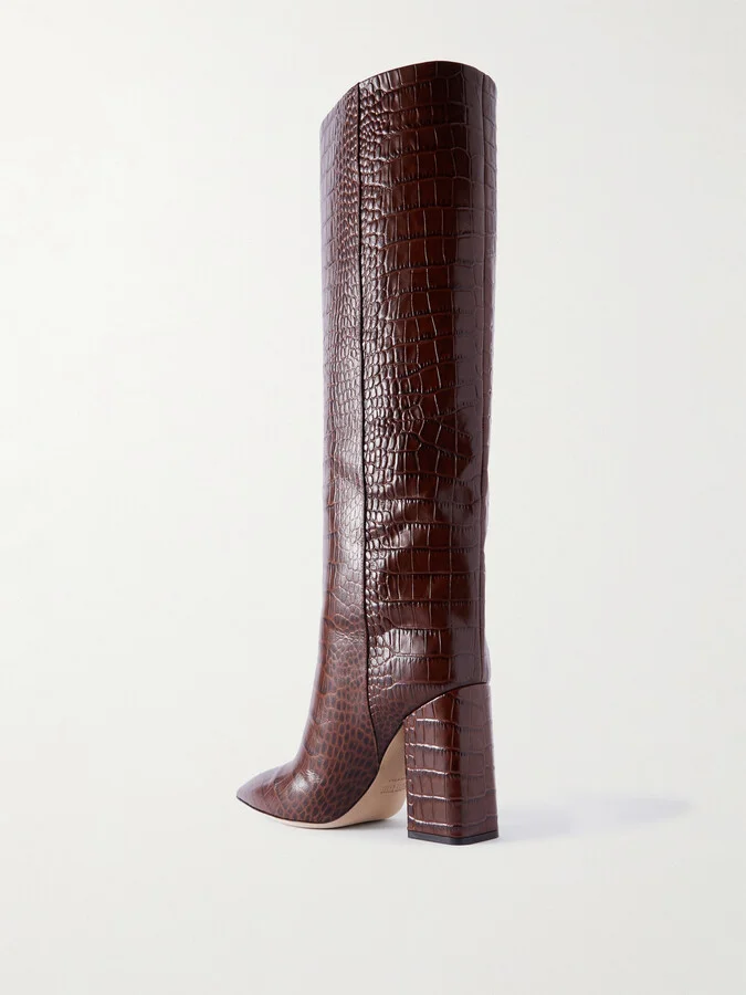 Paris Texas - Anja Croc-effect Leather Knee Boots - Brown - Image 3