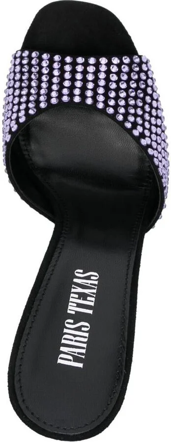 Paris Texas Anja Crystal Embellished Suede Mules - Image 3