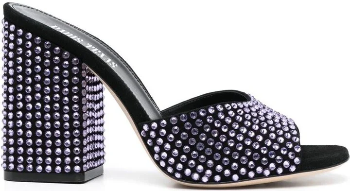 Paris Texas Anja Crystal Embellished Suede Mules