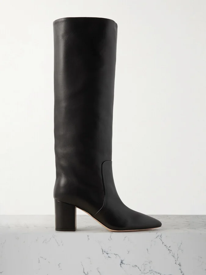 Paris Texas - Anja Leather Knee Boot - Black
