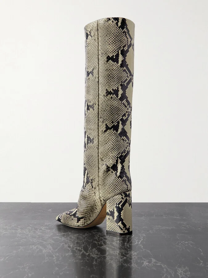Paris Texas - Anja Snake-effect Leather Knee Boots - Animal print - Image 3