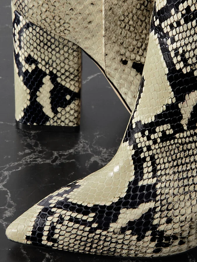 Paris Texas - Anja Snake-effect Leather Knee Boots - Animal print - Image 4