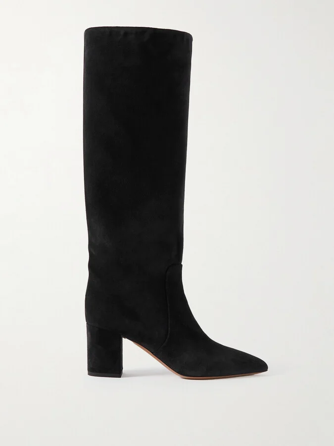 Paris Texas - Anja Suede Knee Boots - Black