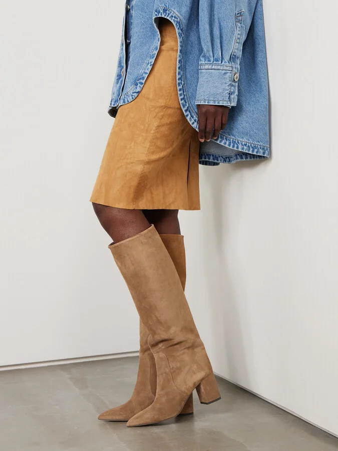Paris Texas - Anja Suede Knee Boots - Brown - Image 2