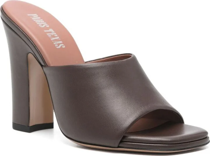 Paris Texas 'Ava Mule 100' Brown Ebony Leather Mules - Image 4