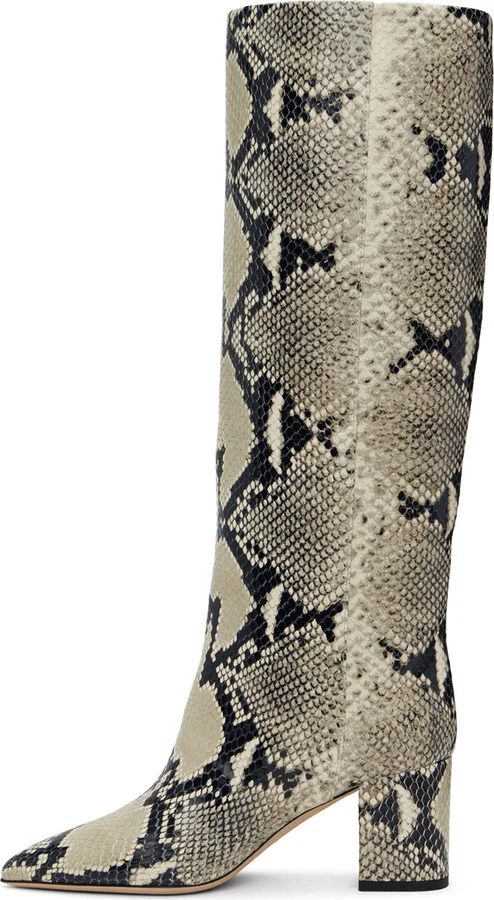 Paris Texas Beige & Black Anja 70 Tall Boots - Image 3