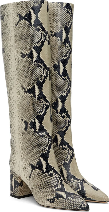 Paris Texas Beige & Black Anja 70 Tall Boots - Image 4