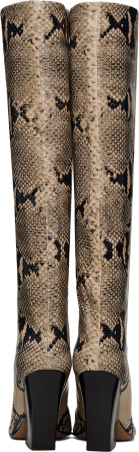 Paris Texas Beige & Black Printed Python Jane Boots - Image 2