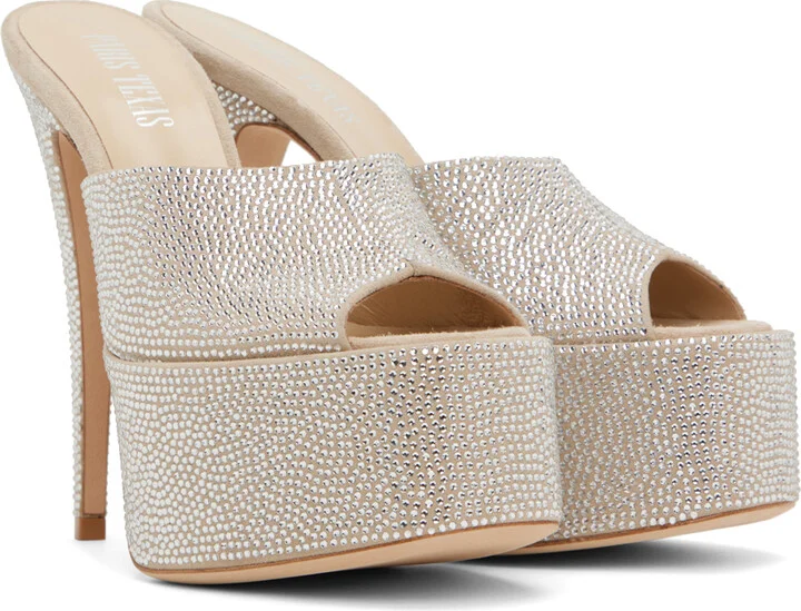 Paris Texas Beige Marina Heeled Sandals - Image 4