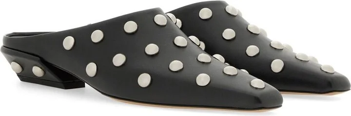 Paris Texas 'Belle' Black Leather Sabots - Image 2