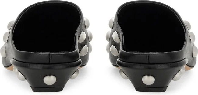 Paris Texas 'Belle' Black Leather Sabots - Image 3