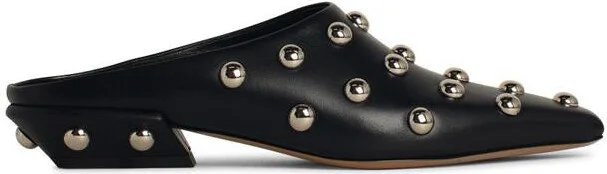Paris Texas 'Belle' Black Leather Sabots