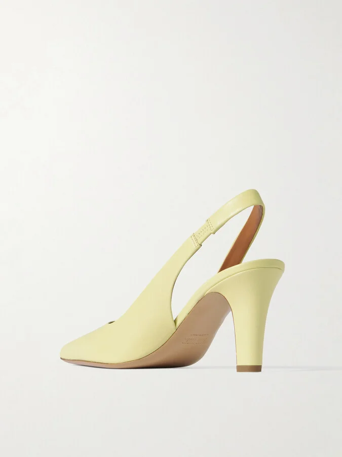 Paris Texas - Belle Leather Slingback Pumps - Yellow - Image 3
