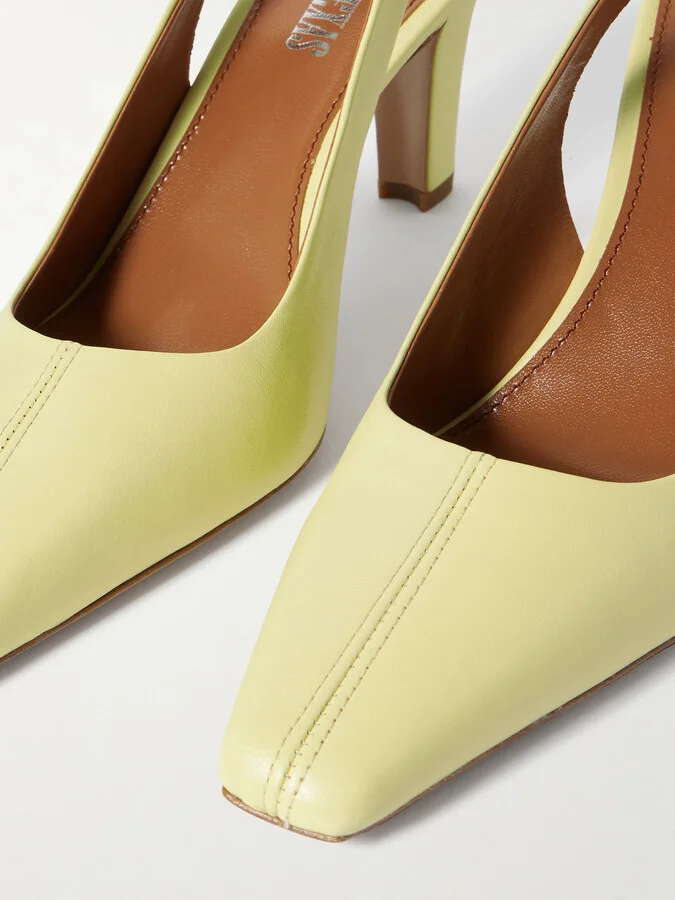 Paris Texas - Belle Leather Slingback Pumps - Yellow - Image 4