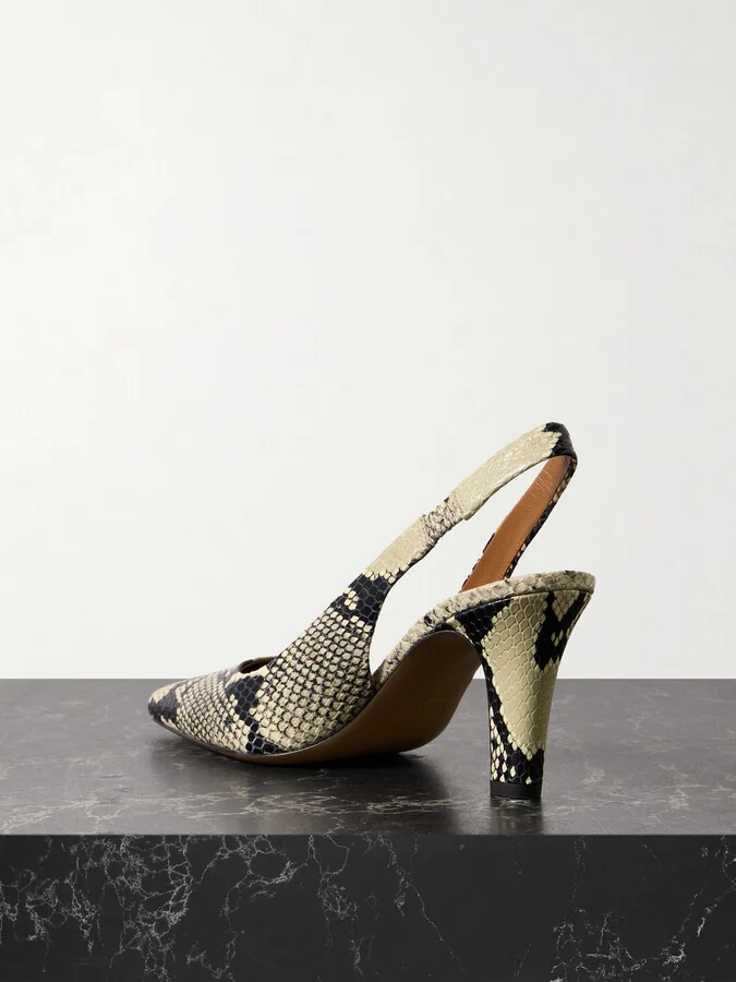 Paris Texas - Belle Snake-effect Leather Slingback Pumps - Animal print - Image 3