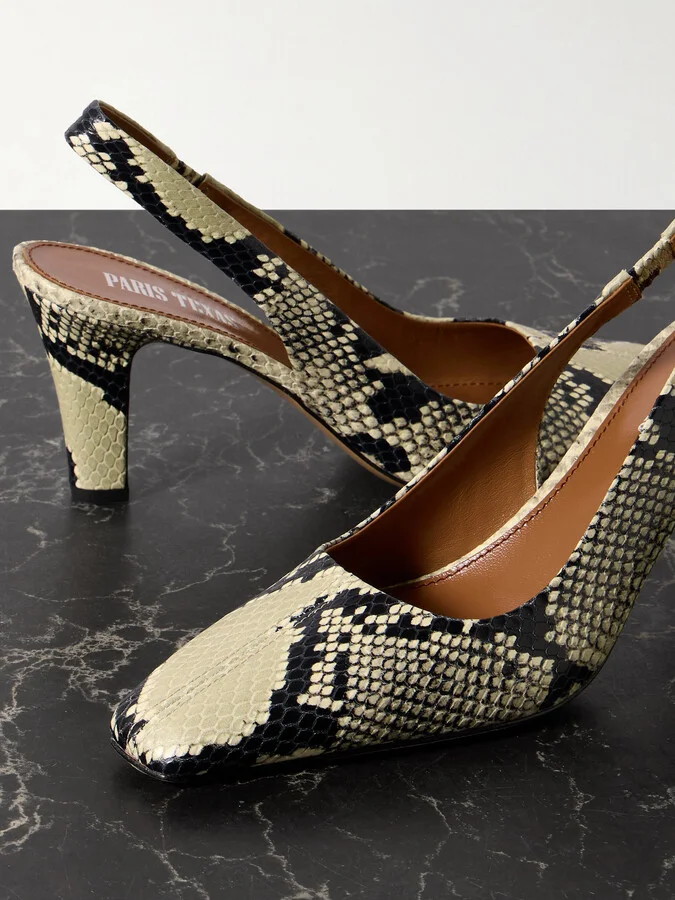 Paris Texas - Belle Snake-effect Leather Slingback Pumps - Animal print - Image 4